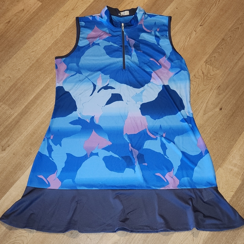 Callaway Golf Blue and Pink Midi Dress